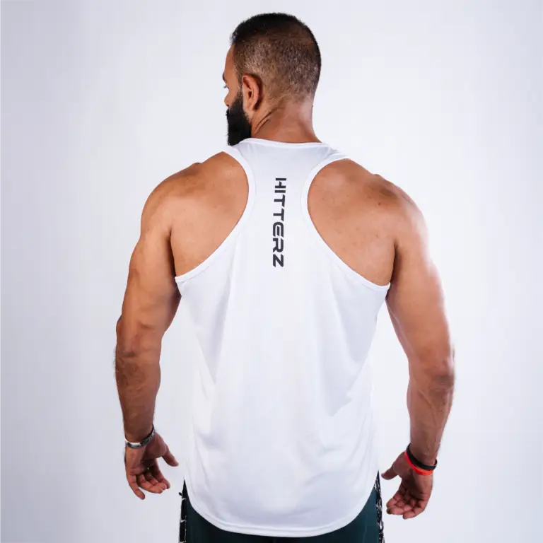 Thin Cut Tank Top – White