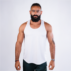 Thin Cut Tank Top – White