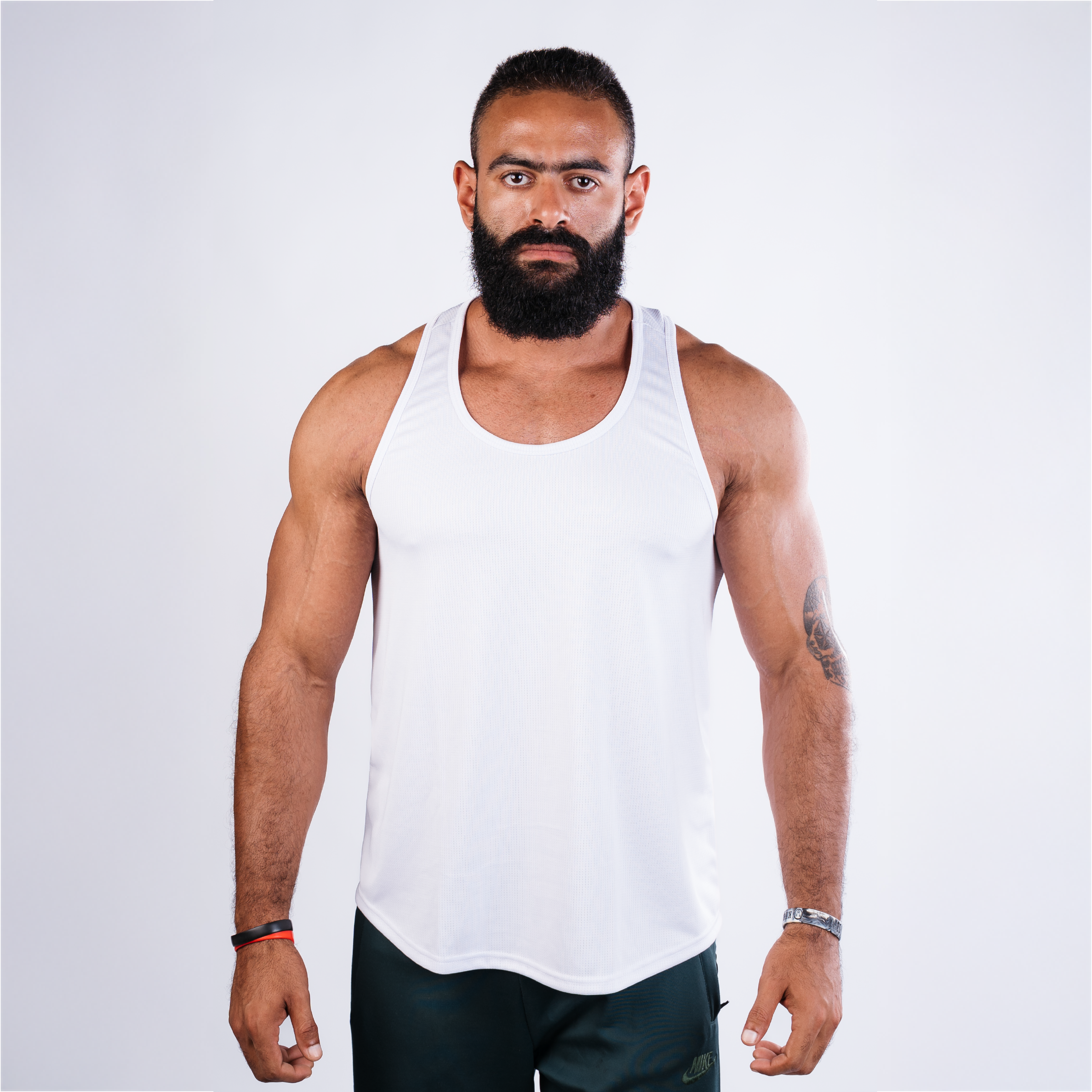 Thin Cut Tank Top – White