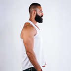 Thin Cut Tank Top – White