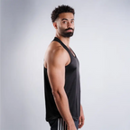 Thin Cut Tank Top – Black