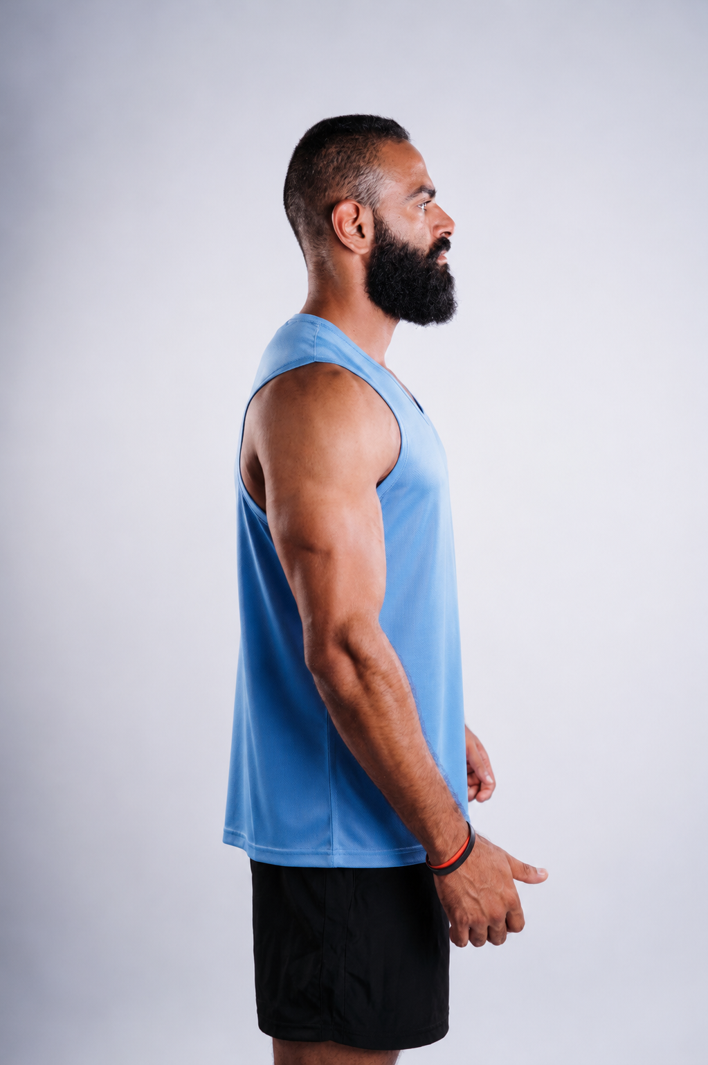 Thin Cut Tank Top – Blue